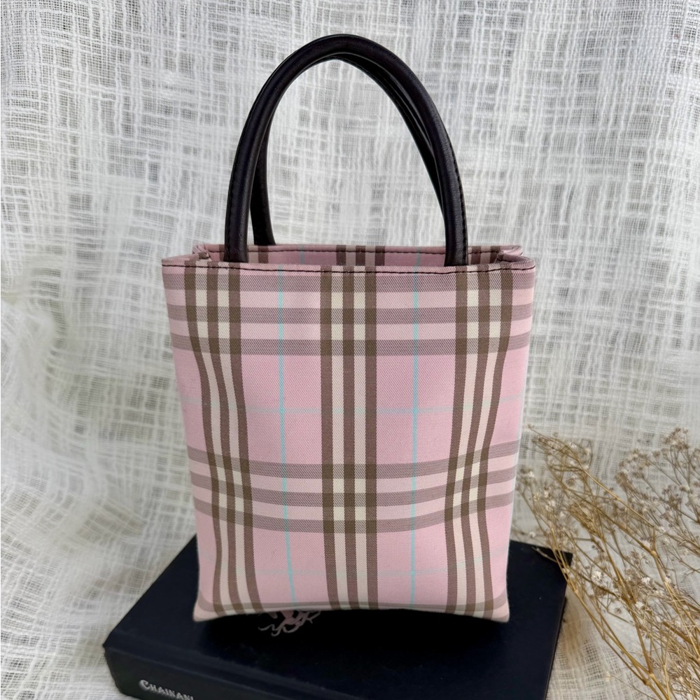 Authentic Burberry Pink Nova Check Mini Tote Bag